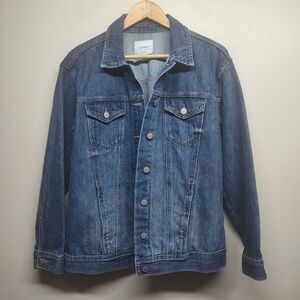 Old Navy Denim Jacket Women Size L Blue 100% Cotton Casual Outerwear Retro